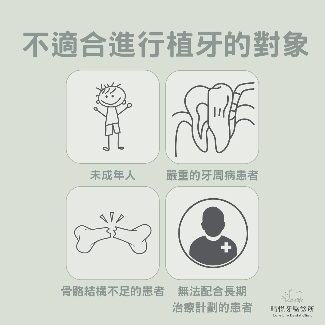不適合進行植牙的對象